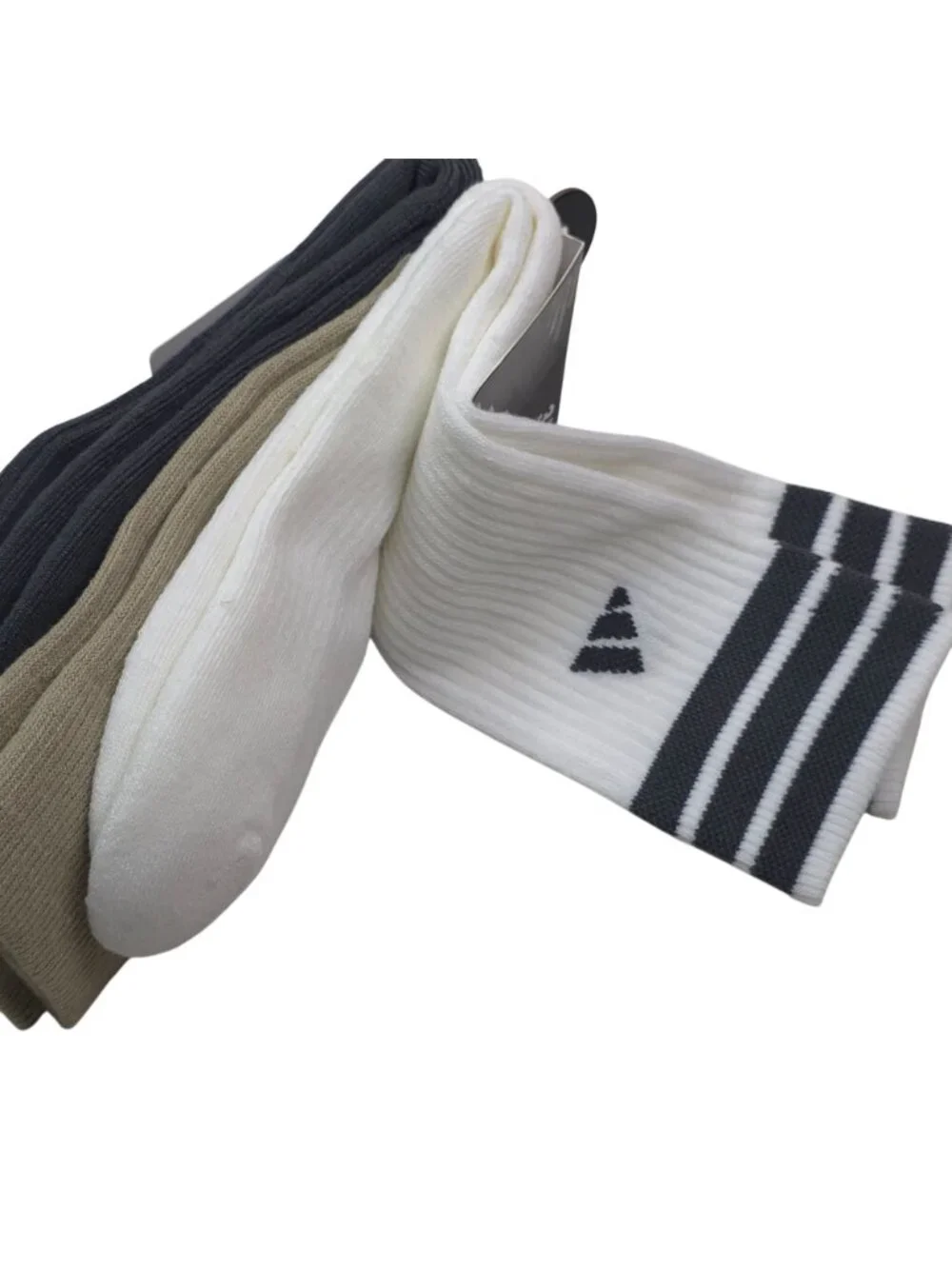 Adidas Mens ClimaCool Cushioned Crew Socks 3-Pack Off White/Khaki/Grey